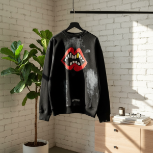 Chrome Hearts Black Hoodie Lips Graphic Sweatshirt
