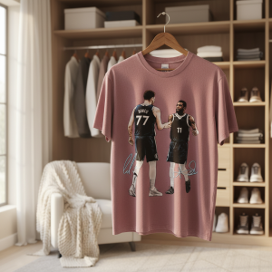 Basketball Graphic Tee Vintage Streetwear Pink T-Shirt