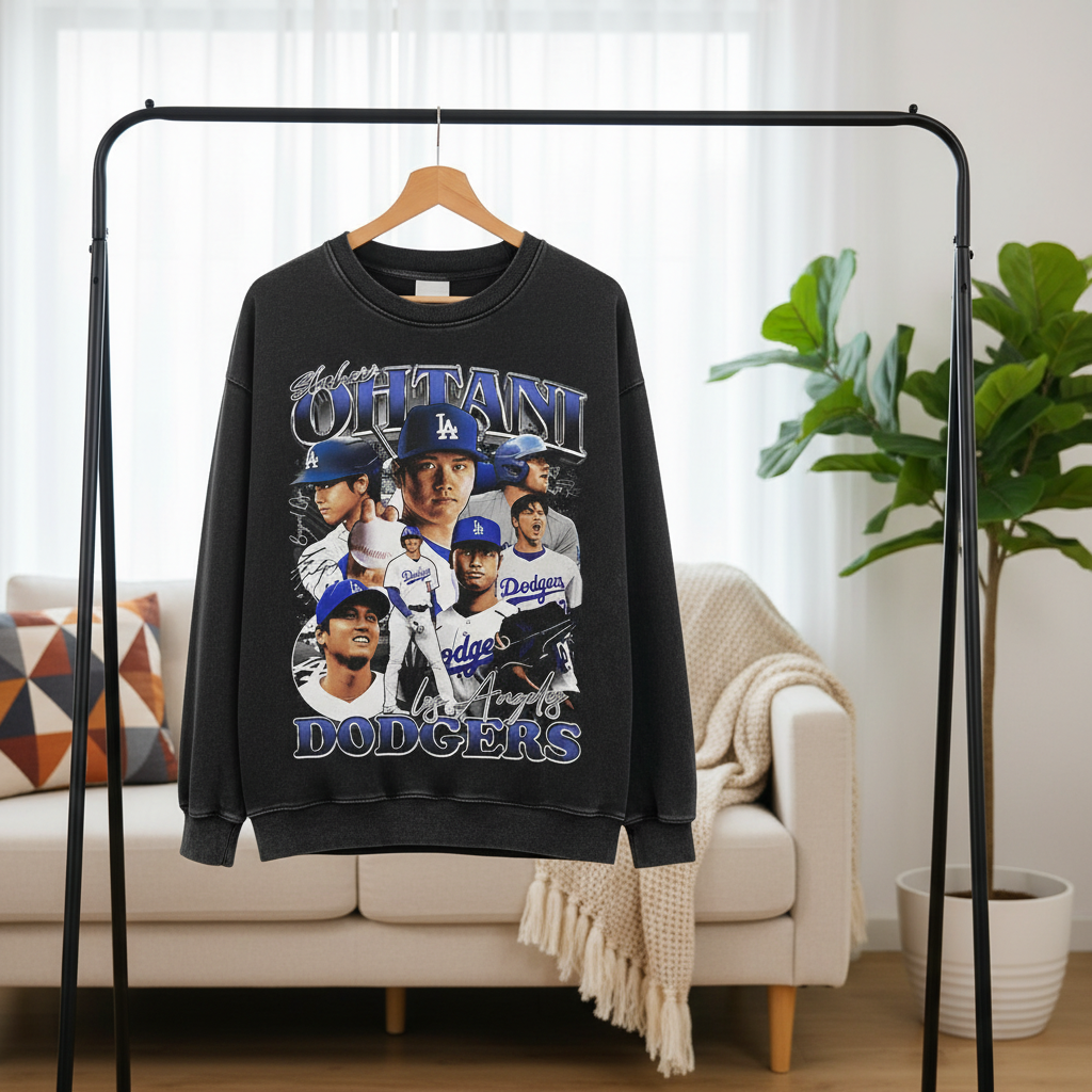 Vintage Los Angeles Dodgers Graphic Baseball Hoodie