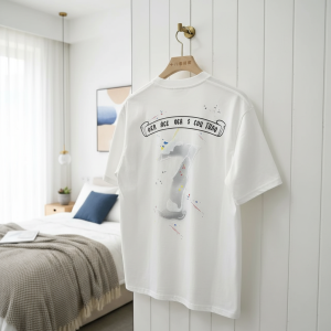 White Graffiti 7 Print Unisex Cotton T-Shirt