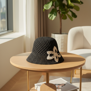 Dior Black Woven Bucket Hat Summer Fashion Accessory