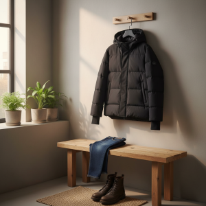 Men’s Black Hooded Winter Puffer Jacket