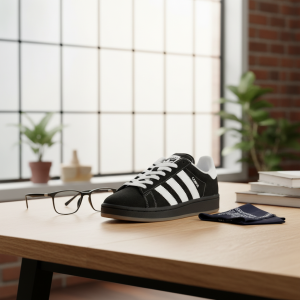 Adidas Campus Black White Suede Sneakers