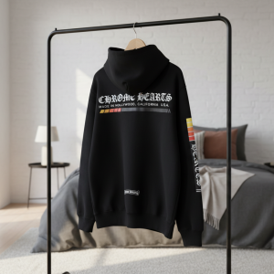 Chrome Hearts Black Gradient Gothic Logo Hoodie