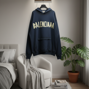 Balenciaga Deep Blue Vintage Washed Unisex Hoodie