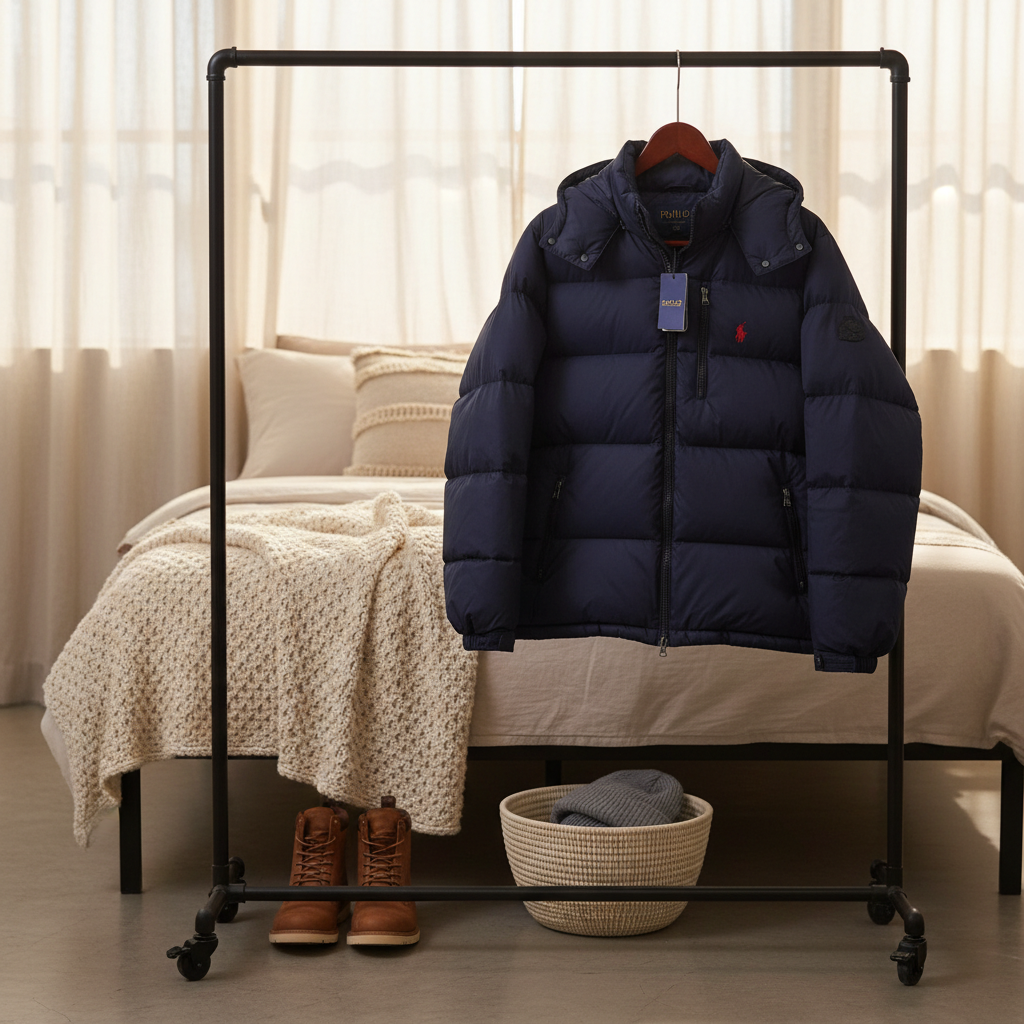 Ralph Lauren Men’s Hooded Down Jacket Navy Winter Coat