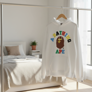 BAPE A Bathing Ape White Logo Hoodie