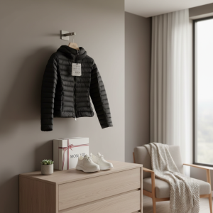 Moncler Black Down Hooded Jacket