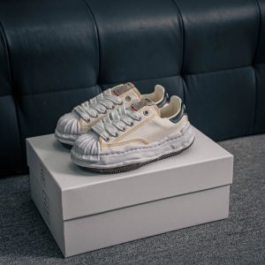 MMY Canvas Low Top Chunky Sole Sneakers Beige