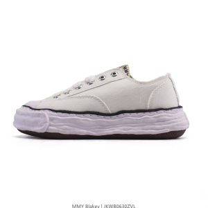 MMY Blakey White Canvas Chunky Sole Sneakers