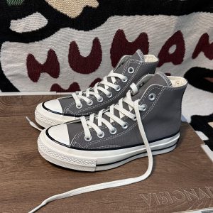 Converse High Top Canvas Sneakers Gray Shoes
