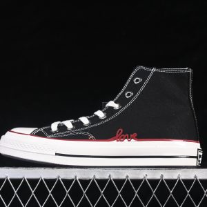 Converse Love Black High Top Canvas Sneakers