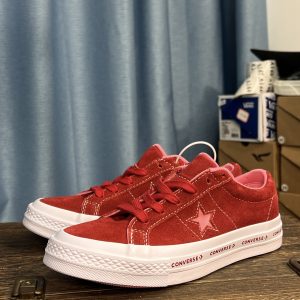 Converse One Star Red Suede Casual Sneakers