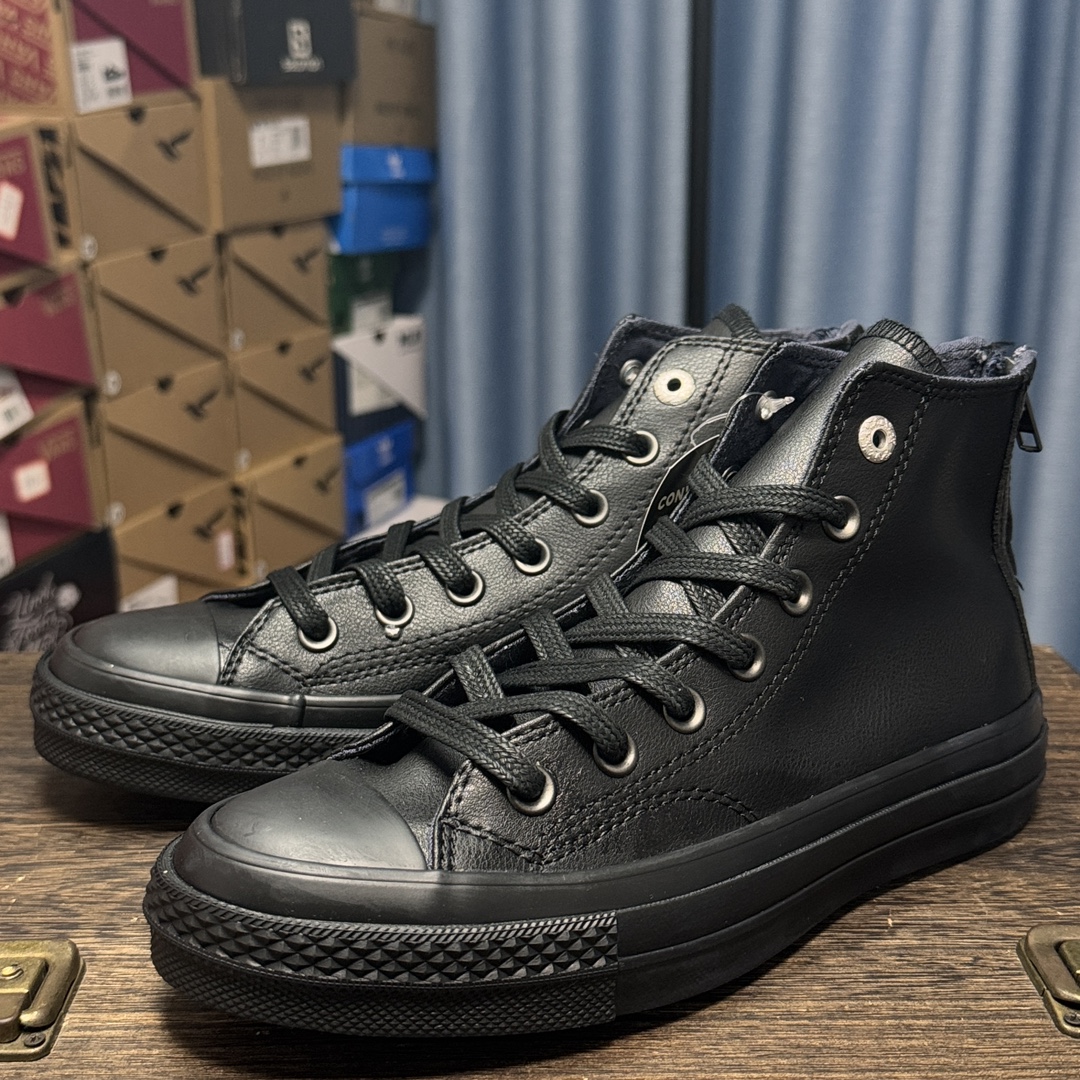 Converse High Top Black Leather Sneakers