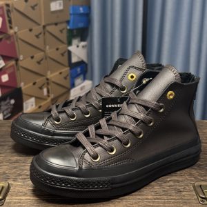 Converse High Top Black Leather Casual Sneakers