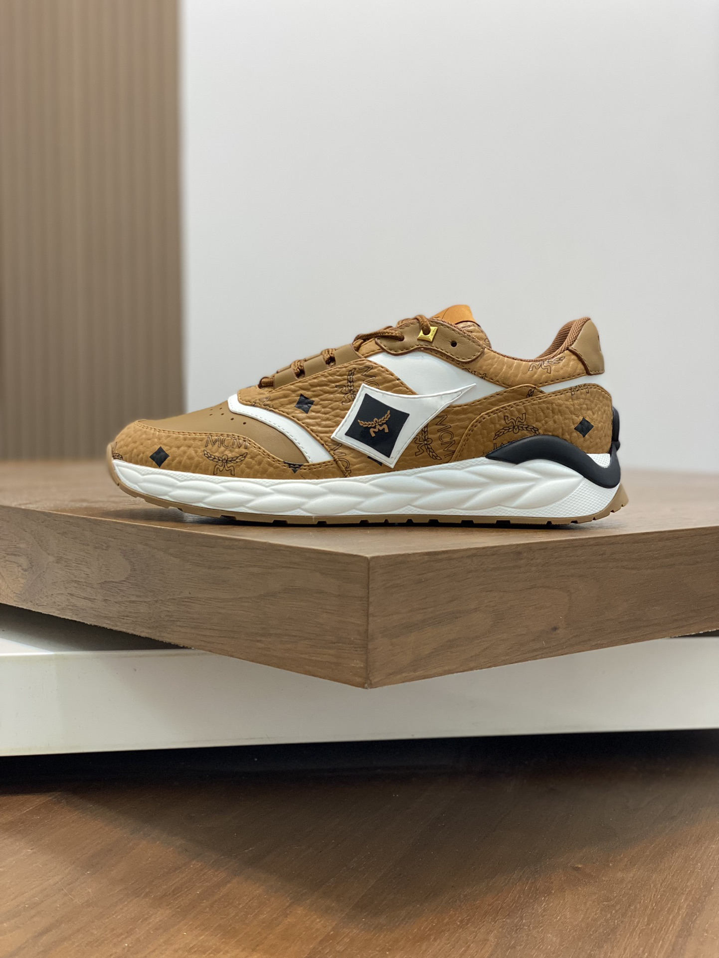 MCM Brown Leather Fashion Sneakers for Men