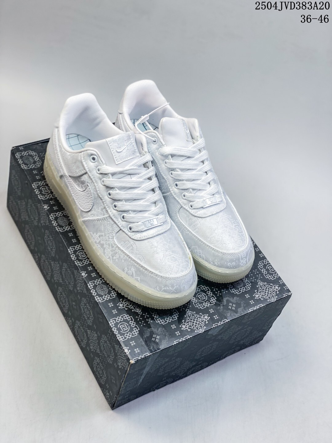 Nike Air Force 1 White Pattern Low Top Sneakers