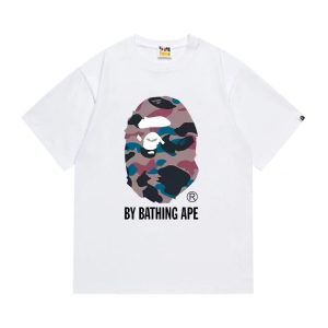 BAPE Camo Ape Head Print Men’s White T-Shirt