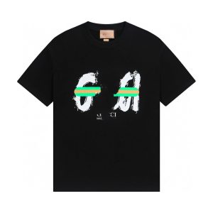Gucci Black Logo Print Casual T-Shirt
