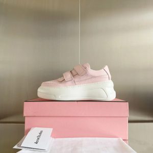 Acne Studios Pink Platform Velcro Sneakers
