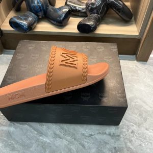 MCM Classic Brown Slide Sandals for Men Summer