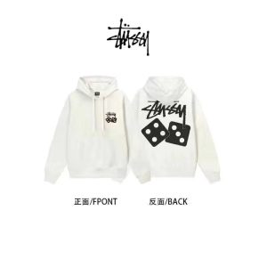 Stussy Dice Graphic White Pullover Hoodie
